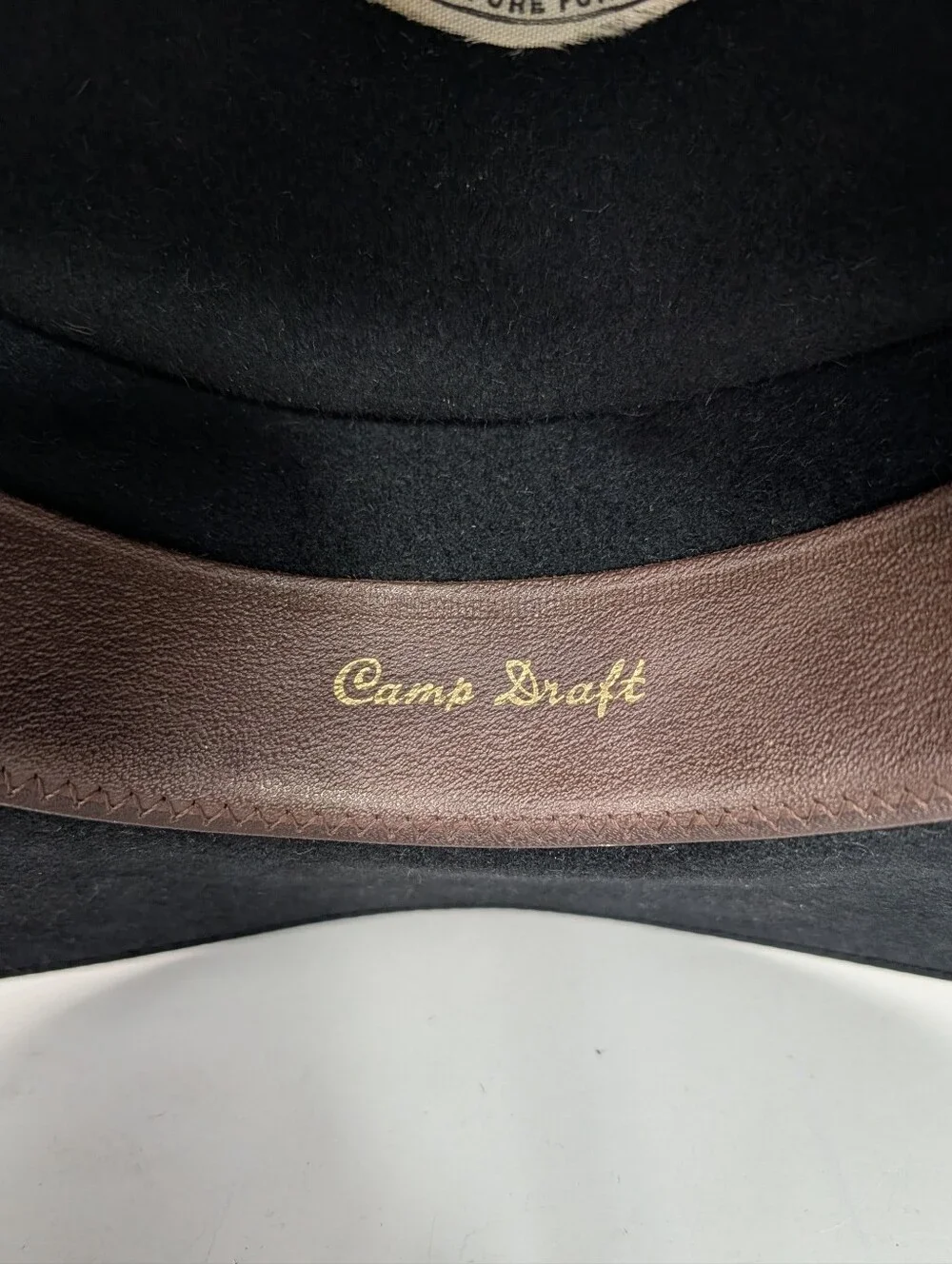 Akubra Wool Hat Black Camp Draft Style 1990s Vintage Made in Australia Size S